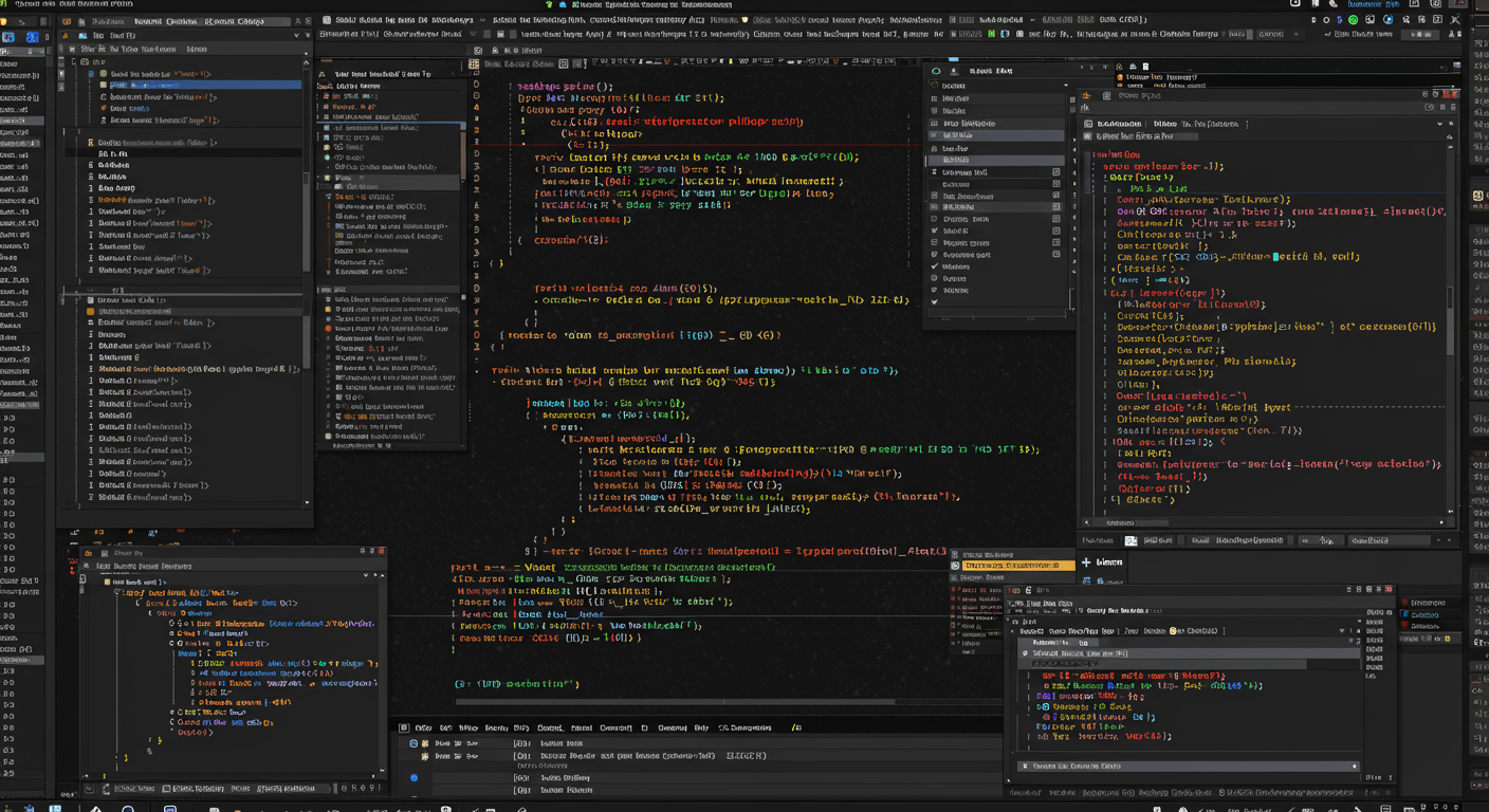 code snippets and terminal interface horizontal format
